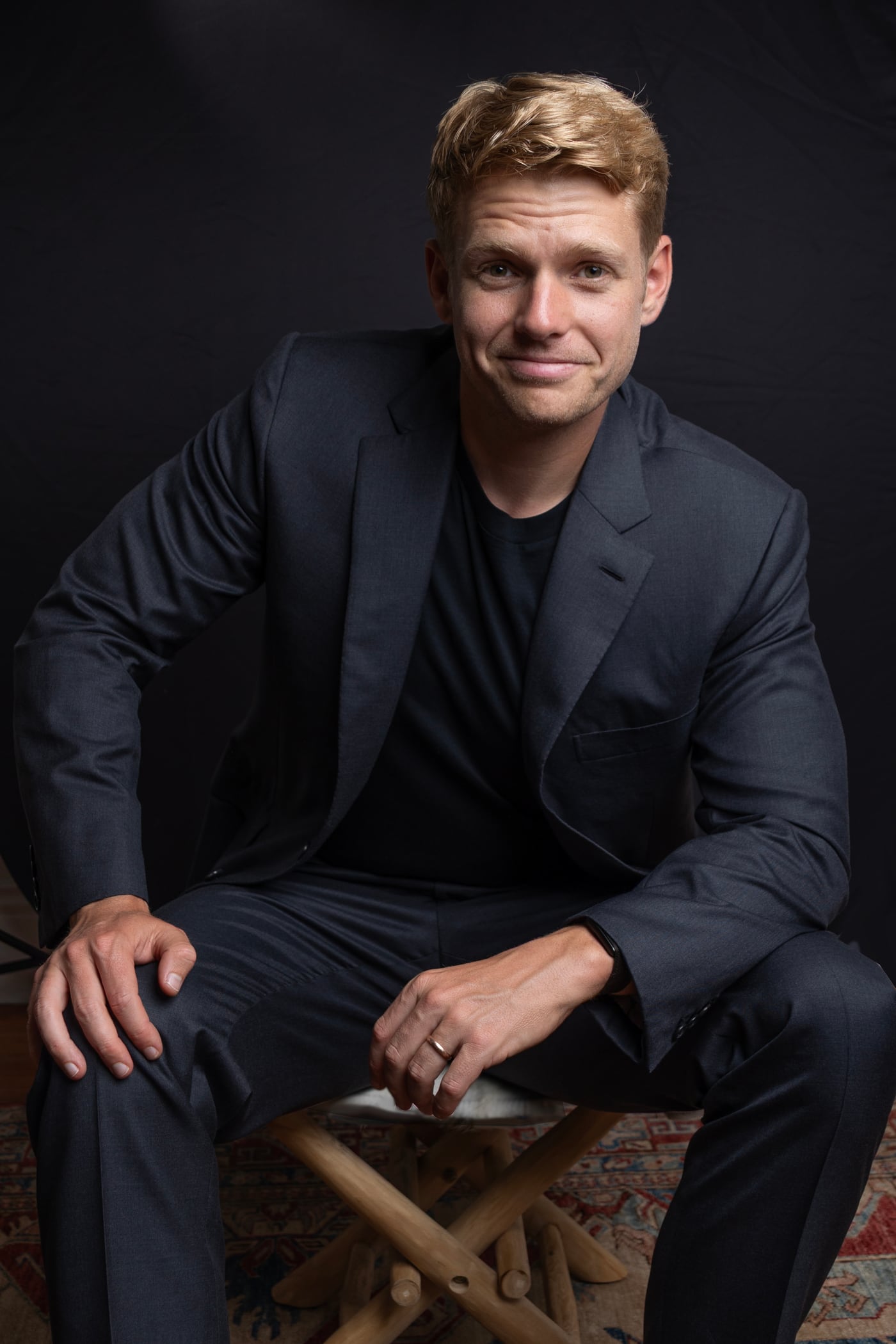 Jacob Warwick, seated